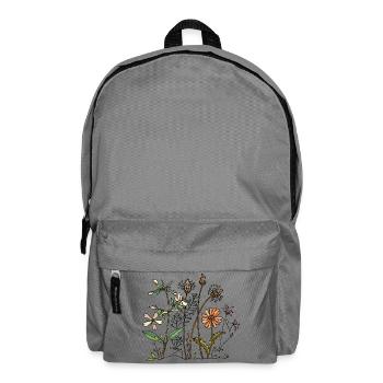 Blumen - Rucksack - Mittelgrau - Vorne