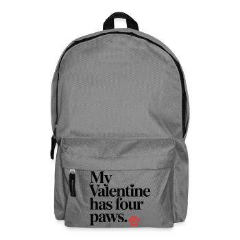 My Valentine Has Four Paws Shirt – Cute Pet Lover  - Backpack - elephant grey - Front