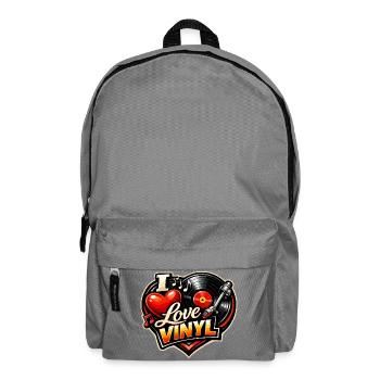 Love Vinyl Heart Logo - Backpack - elephant grey - Front