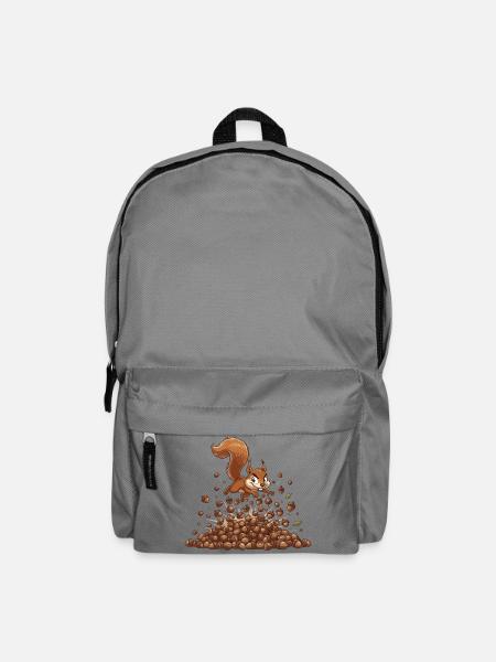 Eichhörnchen Nusssturm - Rucksack - Mittelgrau