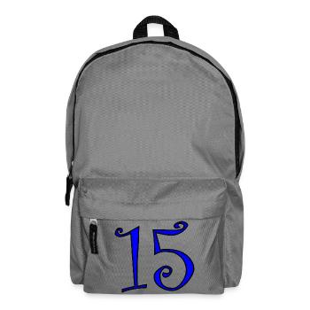15. 15 ANS. 15e ANNIVERSAIRE. ANNIVERSAIRE 15 ANS. - Sac à dos - gris éléphant - Devant