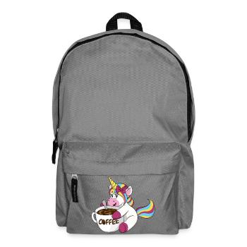 Kaffee Einhorn - Rucksack - Mittelgrau - Vorne
