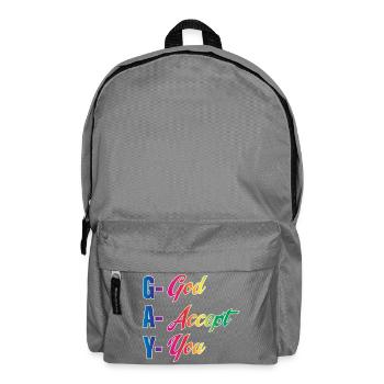 GAY God Accept You LGBTQ Christian Pride Art Tee  - Rucksack - Mittelgrau - Vorne