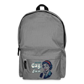 Mois de la fierté LGBTQ - Ça sonne gay que je participe - Sac à dos - gris éléphant - Devant