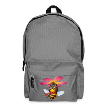 Steampunk Bee with Flower Propeller - Backpack - elephant grey - Front