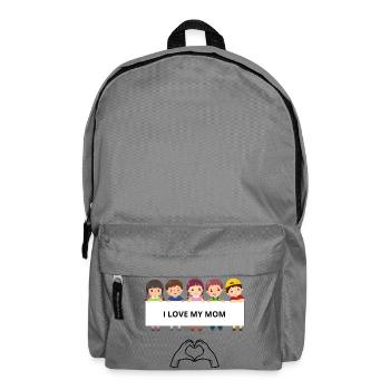 I Love My Mom – Kinderporträts - Rucksack - Mittelgrau - Vorne