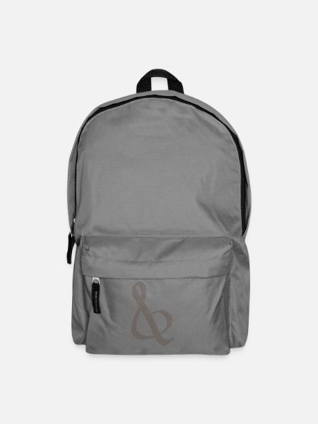 Brauner Ampersand im Punktmuster - Rucksack - Mittelgrau