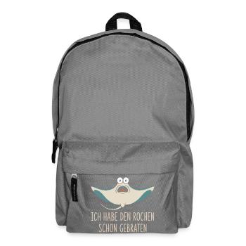 Rochen Schon Gebraten Stachelrochen Manta Rochen - Rucksack - Mittelgrau - Vorne