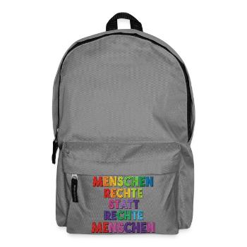 Menschenrechte statt rechte Menschen Statement - Rucksack - Mittelgrau - Vorne