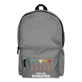 Leiter vom Rechenzentrum lustige Sprüche - Rucksack - Mittelgrau - Vorne