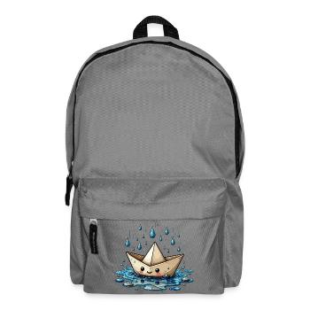 Origami boat in the rain - Backpack - elephant grey - Front