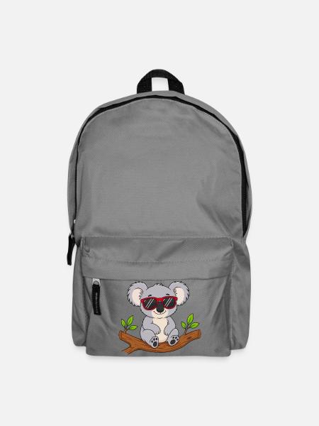 Cooler Koala mit roter Sonnenbrille - Rucksack - Mittelgrau