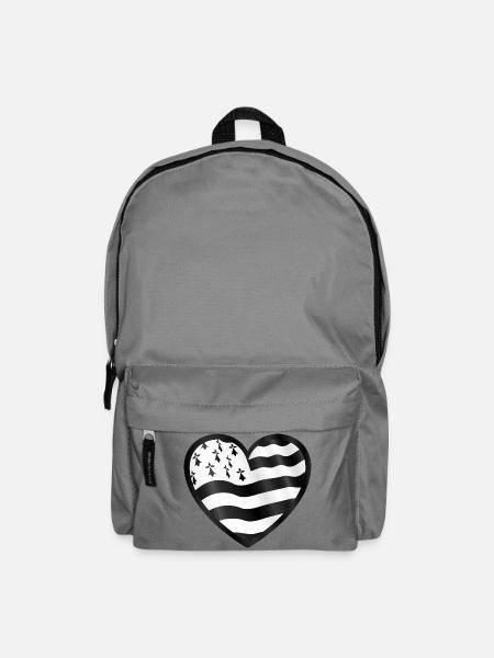 Herz der bretonischen Flagge - Rucksack - Mittelgrau