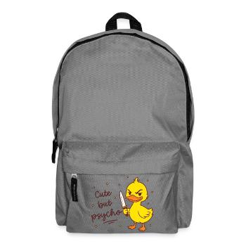 Cute but psycho - Ente mit Messer - Rucksack - Mittelgrau - Vorne