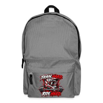 Train Hard Ride Hard: Motocross & Fitness Lifestyl - Rucksack - Mittelgrau - Vorne