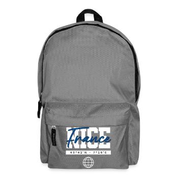 Nizza Frankreich Koordinaten Reise Souvenir - Rucksack - Mittelgrau - Vorne