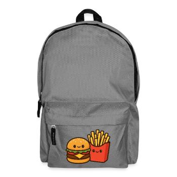 Kawaii Burger & Fries Duo - Sac à dos - gris éléphant - Devant