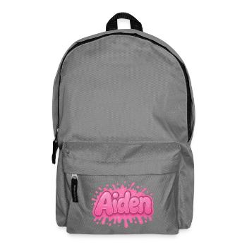 Graffiti  aiden Prénom cadeau idéal imprimable sur - Sac à dos - gris éléphant - Devant