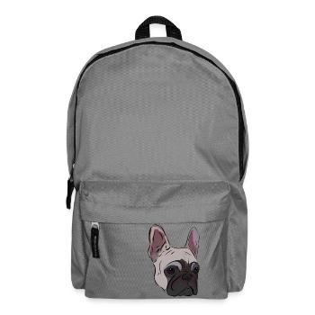 Bulldogge Hund , Hundekopf , Geschenkidee - Rucksack - Mittelgrau - Vorne
