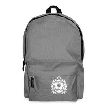 Anchor and Hibiscus Logo - Backpack - elephant grey - Front