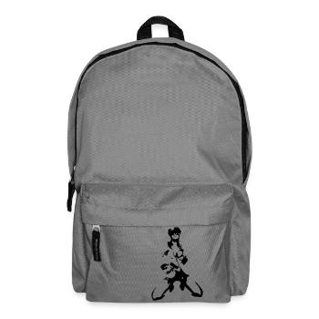 Frau mit Waffe - Rucksack - Mittelgrau - Vorne