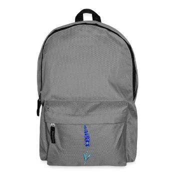 Blue Lavender Glass Flower - Backpack - elephant grey - Front