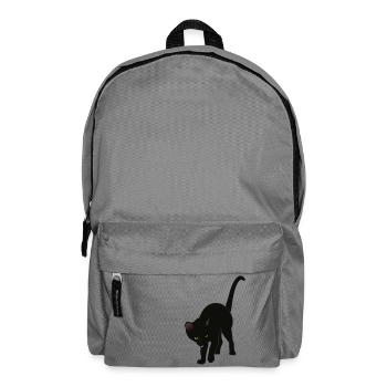 schwarze Katze - Rucksack - Mittelgrau - Vorne