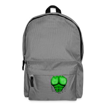 Gerippt Muskeln Grün, muskulöse, Brust-T-Shirt - Rucksack - Mittelgrau - Vorne
