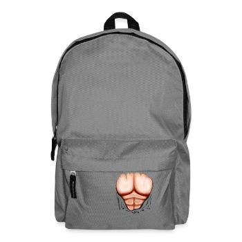 Gerippt Muskeln, muskulöse, Brust-T-Shirt - Rucksack - Mittelgrau - Vorne
