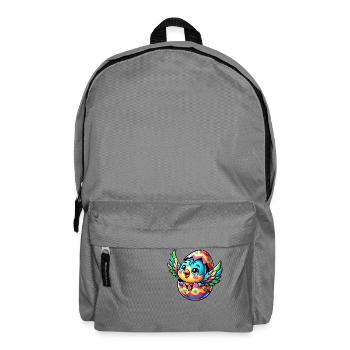 Easter Parrot Hatches from Egg - Backpack - elephant grey - Front