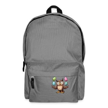 Eule Jongliert Ostereier Osterartist - Rucksack - Mittelgrau - Vorne