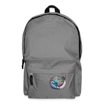 Artistiquement peint baleine éclosion de l’œuf de Pâques - Sac à dos - gris éléphant - Devant