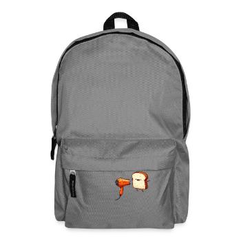 Toast with Hair Dryer Toasting Cartoon - Backpack - elephant grey - Front