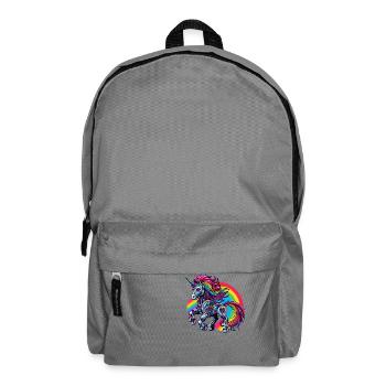 Cyborg Unicorn with Rainbow - Backpack - elephant grey - Front