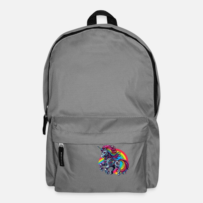 Cyborg Unicorn with Rainbow - Backpack - elephant grey