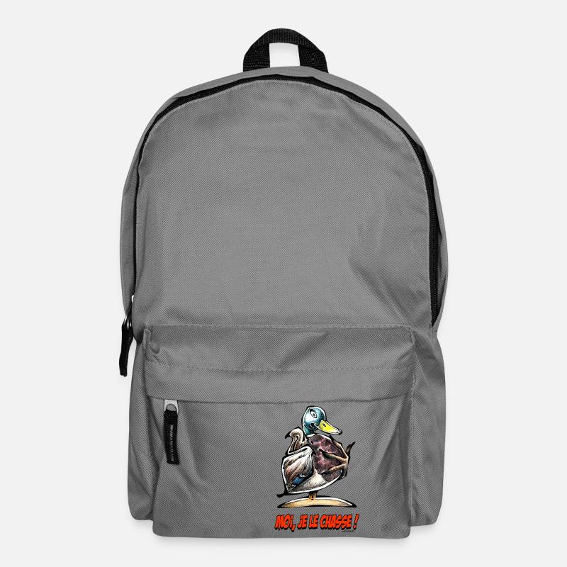 Le Canard Colvert, Moi Je Le Chasse! - Backpack - elephant grey