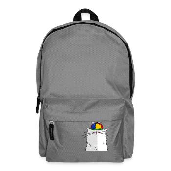Portrait of a cat with cap propeller - Backpack - elephant grey - Front