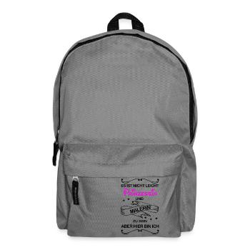 Gleichzeitig Prinzessin und Malerin - Rucksack - Mittelgrau - Vorne