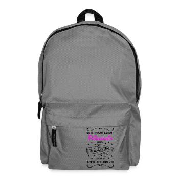 Gleichzeitig Prinzessin und Polizistin - Rucksack - Mittelgrau - Vorne