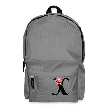 Minimalist Letter x Flowers - Backpack - elephant grey - Front