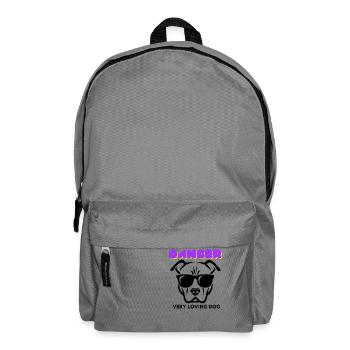 Danger Very Loving Dog, cooler Hund mit dunkler Brille - Rucksack - Mittelgrau - Vorne