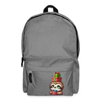 Weihnachtsmann Faultier Balancieren Weihnachtszeit - Rucksack - Mittelgrau - Vorne