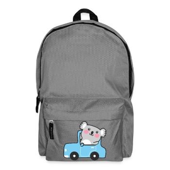 Koala in einem winzigen blauen Auto - Rucksack - Mittelgrau - Vorne
