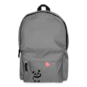 panda herz niedlich luftballon bär groß dick kusch - Rucksack - Mittelgrau - Vorne