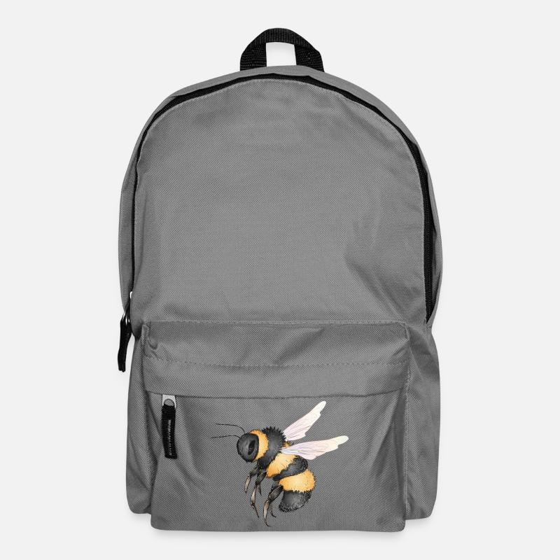 detaillierte Zeichnung einer fliegenden Hummel - Rucksack - Mittelgrau