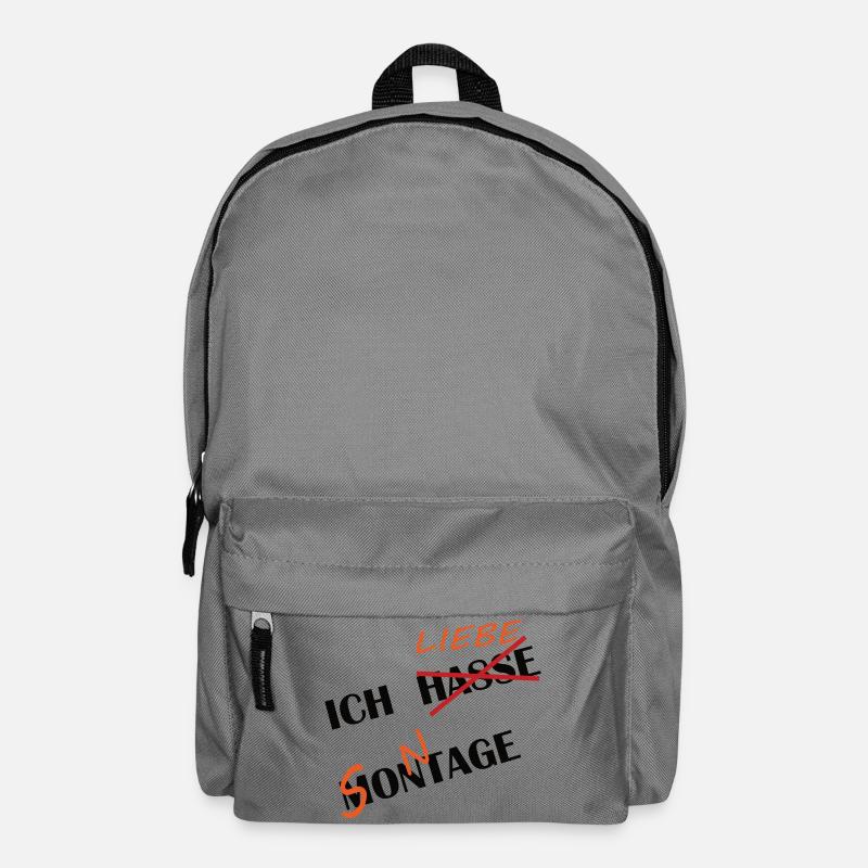 ICH HASSE MONTAGE UND LIEBE SONNTAGE - Rucksack - Mittelgrau