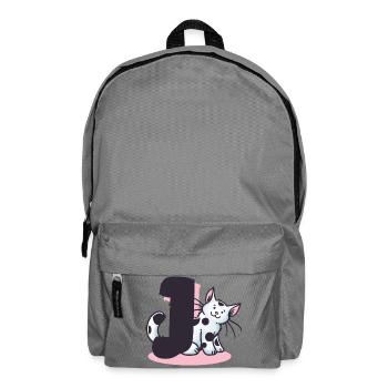 Cat Letter J - Backpack - elephant grey - Front