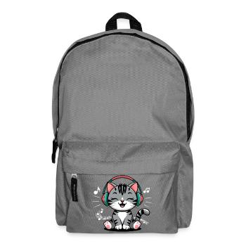 Musik Katze Notenschlüssel Design für Musiker und - Rucksack - Mittelgrau - Vorne