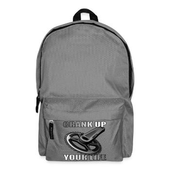Crank Up Your Life design for bike lovers - Backpack - elephant grey - Front