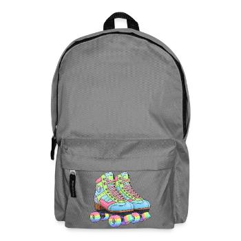 Rollschuhe Retro Regenbogen 80er 90er - Rucksack - Mittelgrau - Vorne